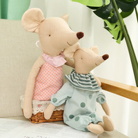 Peluches personnalisées en tissu de lin, jouet en peluche souris 4U, rembourrage en coton PP doux, tailles 35-60 cm, cadeaux unisexes, logo personnalisé