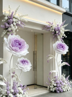 G-181 Ensemble de pivoines géantes à dégradé doux, support autoportant pour allée de mariage, vitrine de magasin, exposition d'art et scène photo intérieure