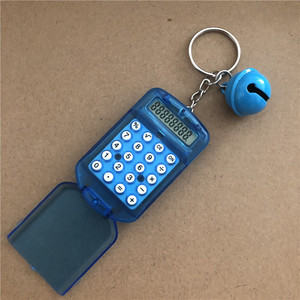 Mini Calculator With Bell Keychain 8 Digit Student Handheld Flip Calculator For Children Colorful Portable Design - Product Image 4