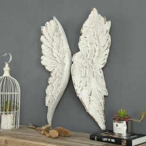 INNOVA decorazione della casa soggiorno mestiere antico vintage bianco resina poliresina ali d'angelo appeso a parete decor <span class=keywords><strong>art</strong></span> - Product Image 2