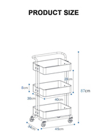Petit chariot utilitaire en plastique pour la cuisine et le salon, étagère de rangement mobile multi-niveaux avec roulettes, design moderne et simple