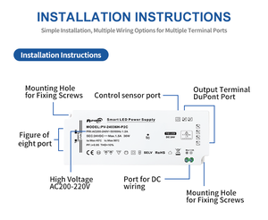 Controlador de Gabinete con Interfaz CV DuPont de 36W/60W/100W/150W, Controlador de Tira LED PFC, 100-240V/200-240V AC-DC 12V 24V IP20, Fuente de Alimentación LED - Product Image 5
