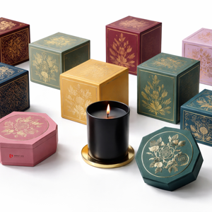 Elegant Custom Hexagonal Candle <b>Box</b> with <b>Floral</b> Print for Gift Packaging & Home Decor - Product Image 1