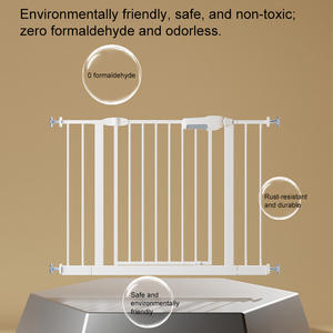 Barrière de sécurité pour tout-petits JLB en plastique avec double verrouillage, installation facile, clôture de protection pour enfants, noir/blanc, pliable pour <span class=keywords><strong>escalier</strong></span> - Product Image 5