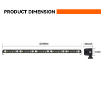 Barres lumineuses LED haute puissance de 52 pouces, couleur ambre, feux de position pour véhicules tout-terrain 4x4, camions