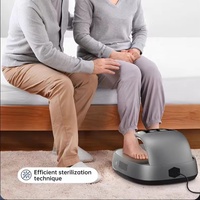 Masseur de pieds intelligent à circulation sanguine avec poignée, ceinture chauffante optionnelle 400W et panneau de lumière rouge et bleue