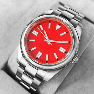 2025 Montre mécanique pour hommes de haute qualité avec bracelet en acier Blue Face Simple Business Watch - Product Image 3