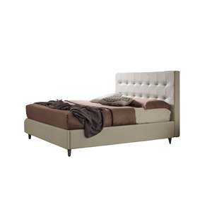 Talia letto matrimoniale con rivestimento in pelle vegana bianca facile da pulire 175cm X 225cm X 120cm per mobili camera da letto - Product Image 1