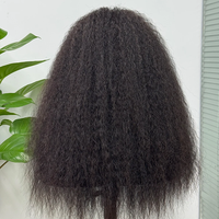 Vente en Gros Demi-Perruque Cheveux Humains Raides Crépu Faite à la Machine Naturel Yaki pour Femmes