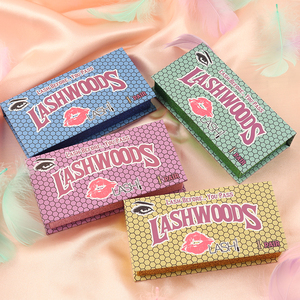 Square empty paper luxury drawer packaging gold stamping logo pink eyelash box - Product Image 4