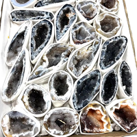 Vente en gros de cristal naturel Druzy Agate Geode Cluster Trou Reiki Guérison Cristaux Cluster Geode Box