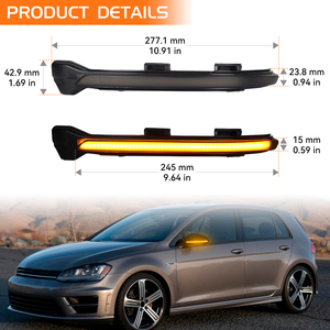 2PCS pour VW <span class=keywords><strong>Golf</strong></span> GTI <span class=keywords><strong>7</strong></span> MK7 <span class=keywords><strong>7</strong></span>.5 R Sportsvan Touran Jetta <span class=keywords><strong>Clignotant</strong></span> <span class=keywords><strong>dynamique</strong></span> LED latéral Rétroviseur <span class=keywords><strong>Clignotant</strong></span> séquentiel - Product Image 4