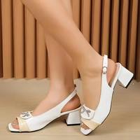 Nouvelle Tendance Mode 2026 – Chaussures de Soirée et de Mariage pour Femme, Sexy, à Bout Ouvert, avec Bride Cheville, Talon Moyen Épais, Idéales pour l'Extérieur
