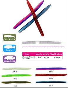 Piège à poisson efficace pour la pêche au bar en PVC, larve, ver de marche, leurre pour lac et ruisseau, 14cm, 10.6g - Product Image 2