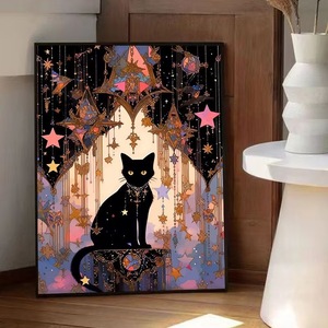 Kit <span class=keywords><strong>di</strong></span> Pittura Diamantata Creativa SONGWOO, Tema <span class=keywords><strong>Palazzo</strong></span> Celestiale Stellato con Gatto Nero - Product Image 3
