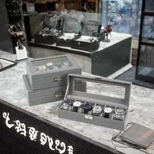Caja de colección de relojes de cuero PU de lujo, estuche de almacenamiento para relojes de 6 compartimentos con tapa, caja de regalo con cerradura de metal segura para exhibir relojes - Product Image 3