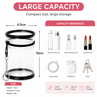 Boîte de rangement transparente en plastique pour bijoux, pochette, boîte mystère avec porte-clés, sac de rangement anti-poussière pour poupées mignonnes