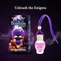 Diffuseur d'arômes en verre pour voiture, version anglaise exclusive transfrontalière, 8 ml, style cordon, crâne d'Halloween/cadeau de Noël
