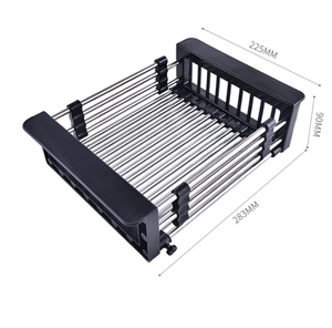 Scolapiatti Retrattile <span class=keywords><strong>da</strong></span> Cucina, Cestello Filtrante Regolabile, Organizzatore per Asciugare Piatti, Verdure e Frutta sul Lavello - Product Image 5