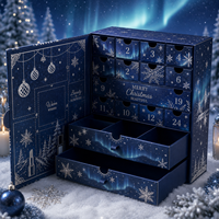 Boîte de calendrier de l'avent de Noël personnalisée, emballage de luxe pour 24 jours de compte à rebours, pour cadeaux, chocolat, soins de la peau