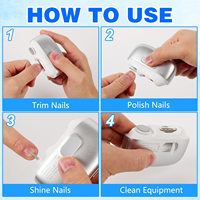 Nouveau coupe-ongles électrique universel rechargeable 2026 avec lumière LED, polisseuse et rangement intégré