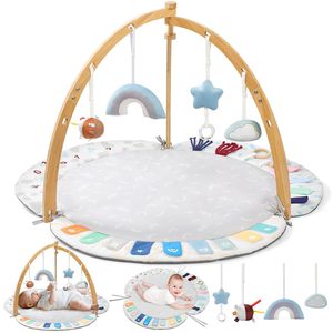 Gimnasio de madera transfronterizo para bebés, gimnasio para recién nacidos, triángulo de actividades de madera, soporte de fitness para habitación de bebés - Product Image 1