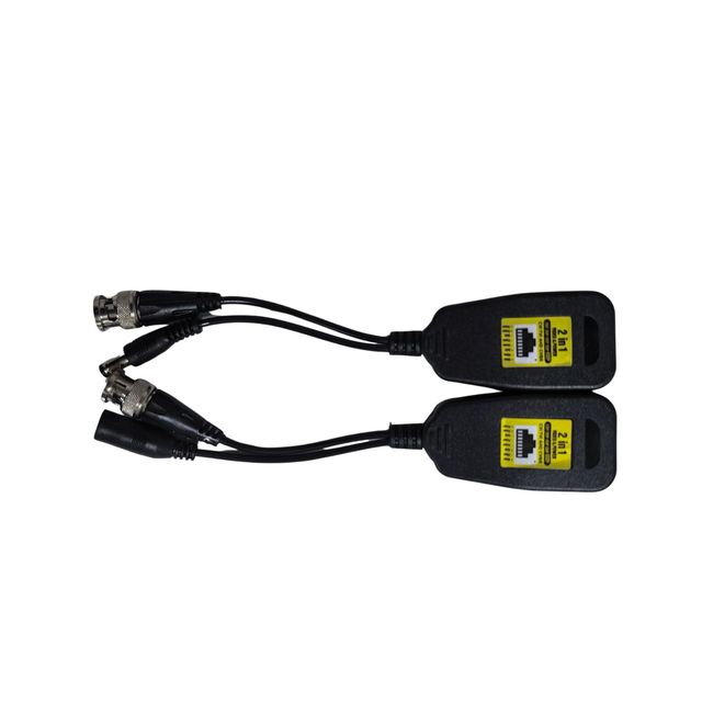 8MP 4K Video Power Balun 2-in-1 Passive UTP Transceiver 300M RJ45 to BNC DC for AHD CVI TVI Analog CCTV Security Camera System