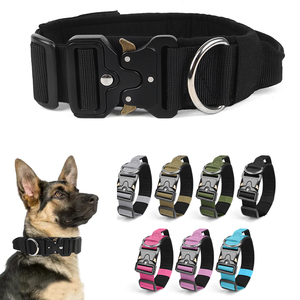 <span class=keywords><strong>Collar</strong></span> de entrenamiento para perros multicolor personalizado, <span class=keywords><strong>Collar</strong></span> elástico de nailon para perros, <span class=keywords><strong>Collar</strong></span> de hardware con hebilla de Metal para perros medianos y grandes - Product Image 1