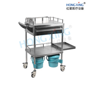 Red Star Stainless Steel Instrument Cart 500x400x860mm 2 Layers With Bucket Hospital Medical <b>Tool</b> <b>Trolley</b> - Product Image 2