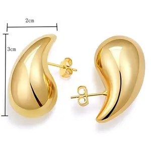 Gioielli personalizzati di alta qualità a forma di goccia di acqua di vendita calda orecchini da donna in acciaio inossidabile oro orecchino a goccia