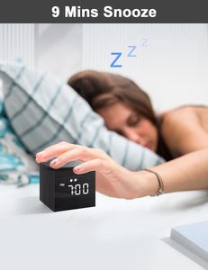 <b>Clock</b> Alarm Bamboo and Wood Bedroom Voice Control Digital Table Desk <b>Clock</b> Reloj Multifunctional Noctilucent Kitchen <b>Clock</b> - Product Image 4