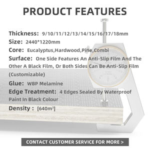 18mm impermeabile resistente colla fenolica eucalipto Core antiscivolo <span class=keywords><strong>pellicola</strong></span> rivestita in compensato per pavimentazione - Product Image 3