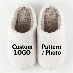 Pantofole Personalizzate OEM/ODM con Logo, Antiscivolo, in <span class=keywords><strong>Peluche</strong></span>, Design per Casa, con Foto Stampata, Calde, per Donne e Uomini - Product Image 2
