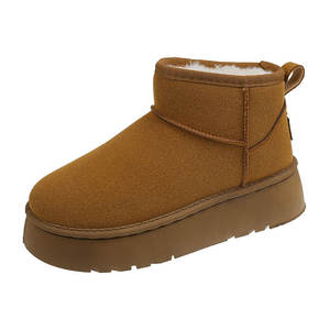 Botas de Nieve Originales de Alta Calidad para Mujer, de Piel Auténtica, con Suela Gruesa, Forradas de Lana de Oveja, Cálidas para Invierno - Product Image 1