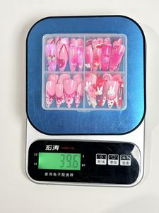 96 <span class=keywords><strong>Uñas</strong></span> Postizas de Estilo Francés Rosa, Pre-Diseñadas, Pintadas a Mano, Desmontables y Reutilizables - Product Image 6