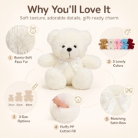 Boneka Beruang Bulu Imitasi Kelinci Baru dengan Pita, Lucu dan Lembut, Hadiah Ulang Tahun Anak, Hadiah Hari Valentine