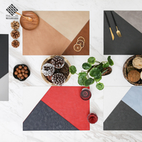 Sets de table multifonctionnels en cuir vinyle cousu, colorés, pour cuisine et dîner