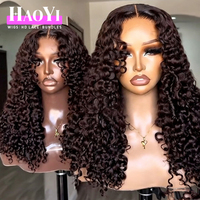 Perruques sans colle en cheveux humains, dentelle frontale HD 13x4, 32 pouces, ondulations naturelles, bouclées birmanes, pré-épilées, nœuds blanchis, densité 250%, fournisseur de perruques