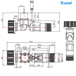 3/4 inch schakelklep met solenoïdebesturing, kunststof, DC24V, vergrendelende solenoïdeklep met Hall-sensor voor tuinwaterstroommeter - Product Image 5