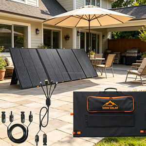 แผงโซลาร์เซลล์พับได้ SIOIN SOLAR สีดำ 400W 4 แผ่น ETFE โซลูชั่นการชาร์จแบบพกพาสำหรับใช้งานกลางแจ้ง - Product Image 2