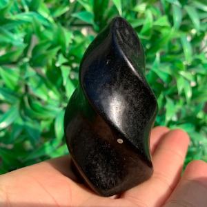 หินคริสตัลธรรมชาติสีดำออบซิเดียนรูปเปลวไฟ สำหรับตกแต่งบ้านและเป็นของขวัญ ขายส่ง - Product Image 2