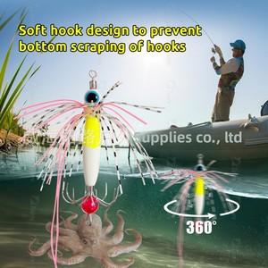 Nuevo señuelo luminoso de acero inoxidable con borlas y anzuelo de pulpo para pesca en mar, barco, sombrilla, cebo artificial de agua salada, 4 piezas - Product Image 5
