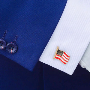 Jour de l'indépendance accessoires de luxe populaire créatif <span class=keywords><strong>drapeau</strong></span> américain hommes chemise française boutons de manchette pour hommes - Product Image 6