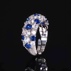 Fashion Jewelry Eco-friendly Copper Gold Plated Micro Pave Multicolor Zircon Geometric Pattern <b>Adjustable</b> <b>Ring</b> for Daily Wear - Product Image 3