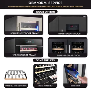 Free Standing Wine Cooler With LED Light 181 Bottle Capacity Smart WiFi App Control Compressor Wine Fridge For Hotel Use