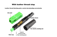 Konektor Cepat SC APC Simplex Low Insertion Loss (LIS) Laris Manis untuk Proyek Kabel Drop Hijau FTTH yang Dapat Digunakan Kembali, Garansi 1 Tahun