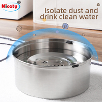 Nicety 1l Bol à eau et nourriture pour animaux de compagnie en acier inoxydable 304 de style moderne écologique, bassin flottant pour chien, boisson suspendue, anti-poussière