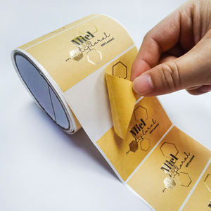 Autocollant adhésif imperméable personnalisé pour bougies et cadres photo, forme personnalisée, papier kraft brun doré, impression CMYK, découpe à la forme - Product Image 3