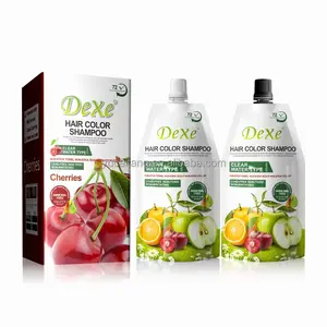 Dexe Ammonia Free Black Hair Coloring Shampoo Apple Peach Cherry Orange 72 Hair Color Dye Series wholesale OEM ODM