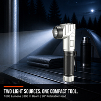 90 °   Lampe de travail magnétique réglable haute puissance rechargeable, lampe de travail 21700 COB LED, lampe torche étanche portable